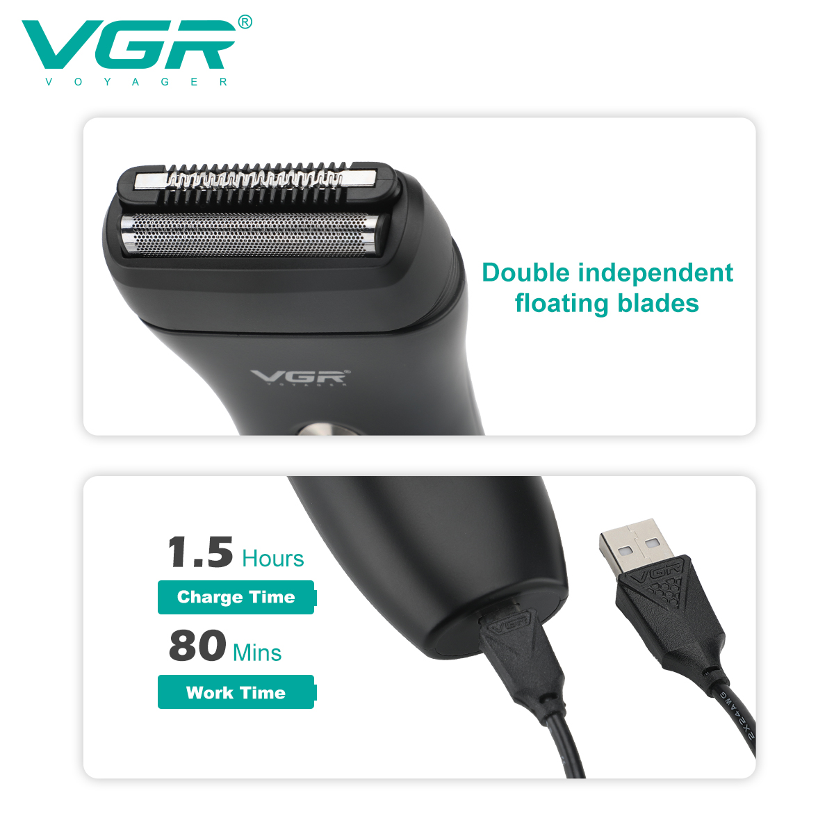 剃须刀/电动剃须刀/南极人剃须刀/剃须刀刮胡刀/刮胡刀白底实物图