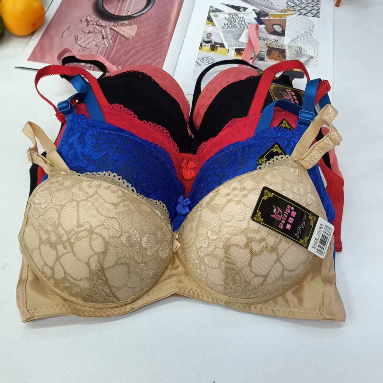 Model 191# for export to the Middle East and Africa, large-sized women's sports bra with lifting, gathering, comfort and steel rims, QNI full figure
