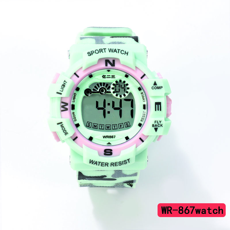 The YITONG basic electronic watch from YITONG offers high cost performance, durability and peace of mind. It is specially designed for students to wear in class and on a daily basis. The Y-867 basic electronic watch features a round camouflage color, is waterproof for both men and women, and is a trendy sports watch Item Picture