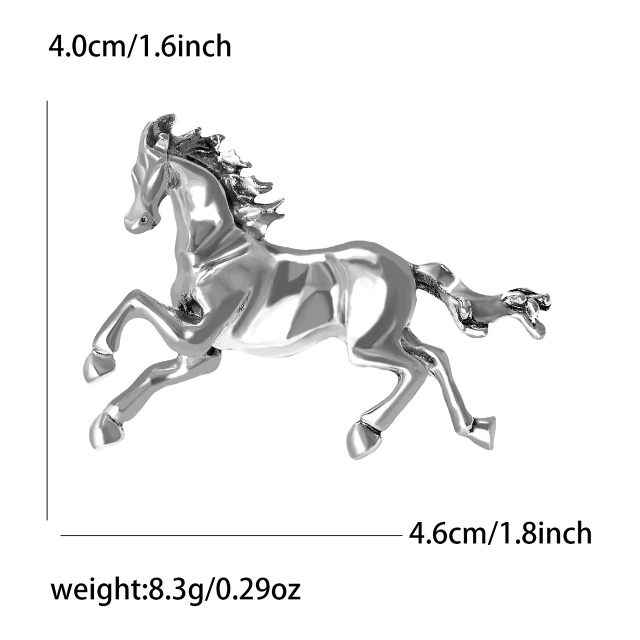 Simple, elegant and playful alloy enamel horse brooch, fashionable men's suit coat brooch accessory pin Item Picture