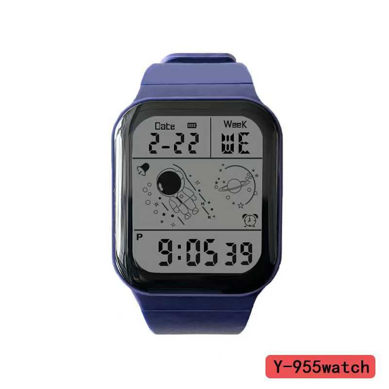 YITONG foreign Trade sports electronic Watch, primary and secondary school boys' sports watch, outdoor sports waterproof electronic watch, Boys' Y-955 square new style student trendy boys' art electronic watch, waterproof sports Item Picture