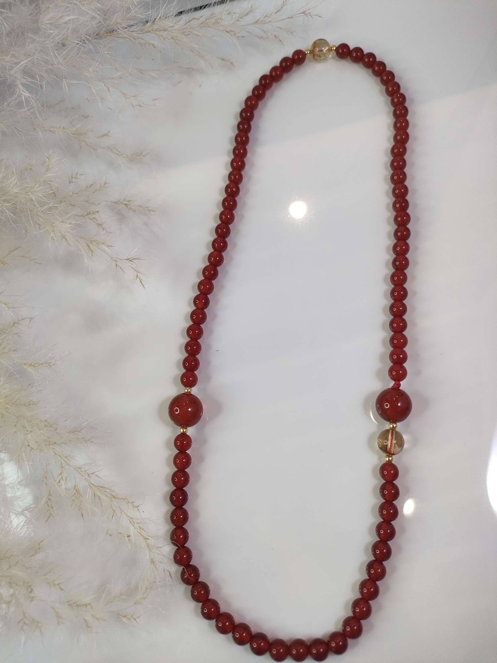 2026新款红玛瑙天然石黄塔晶手链沙金手串新春必备增强自信提升灵性增运详情图3