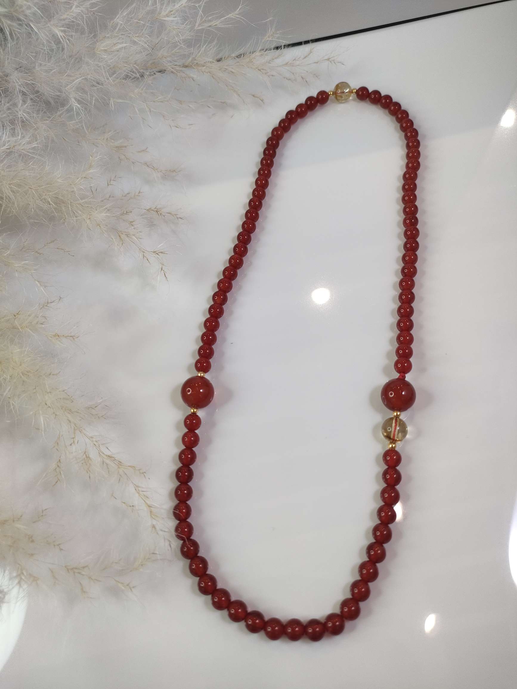 2026新款红玛瑙天然石黄塔晶手链沙金手串新春必备增强自信提升灵性增运详情图4