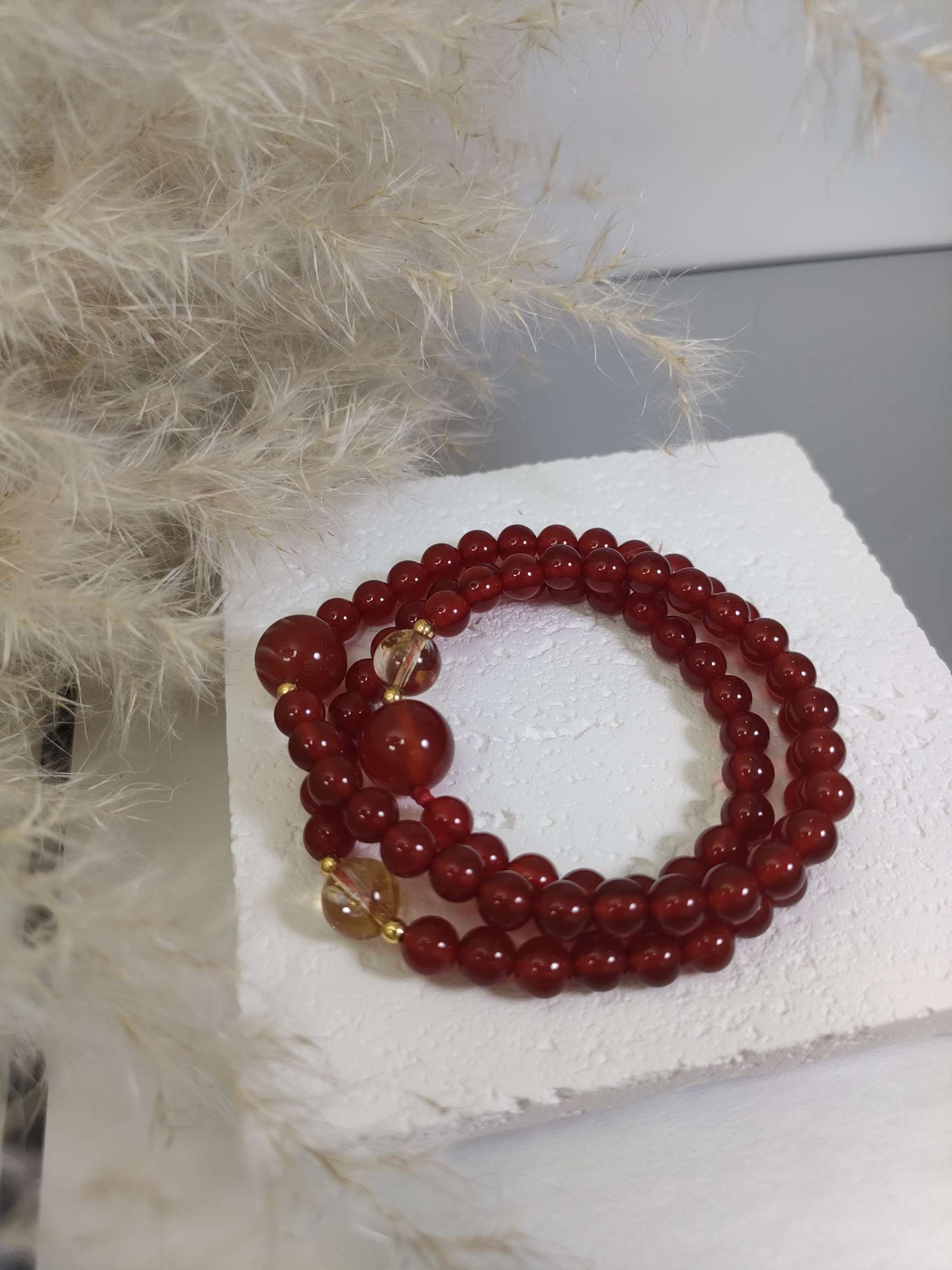 2026新款红玛瑙天然石黄塔晶手链沙金手串新春必备增强自信提升灵性增运详情图11