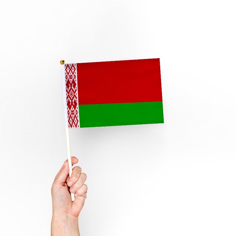 Factory direct sales wholesale price: No. 8 14*21cm Belarusian hand-held flag, custom-made flags of various specifications from all over the world pic 1