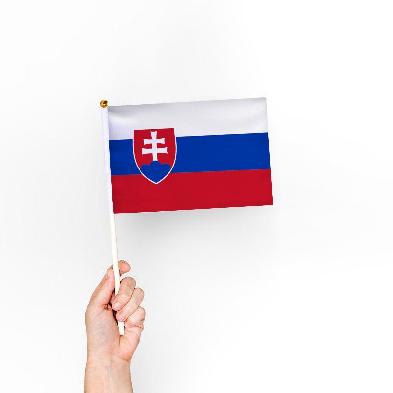 Factory direct sales wholesale price: No. 8 14*21cm Slovak hand-held flag, custom-made flags of various specifications from all over the world pic 1