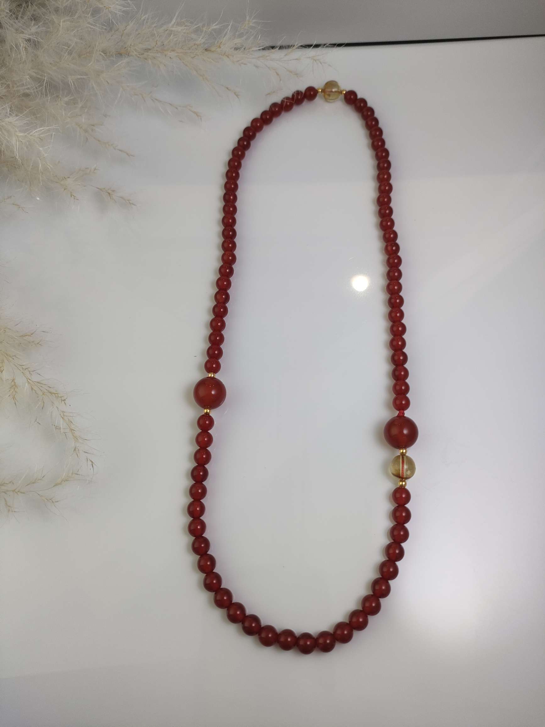 2026新款红玛瑙天然石黄塔晶手链沙金手串新春必备增强自信提升灵性增运详情图5