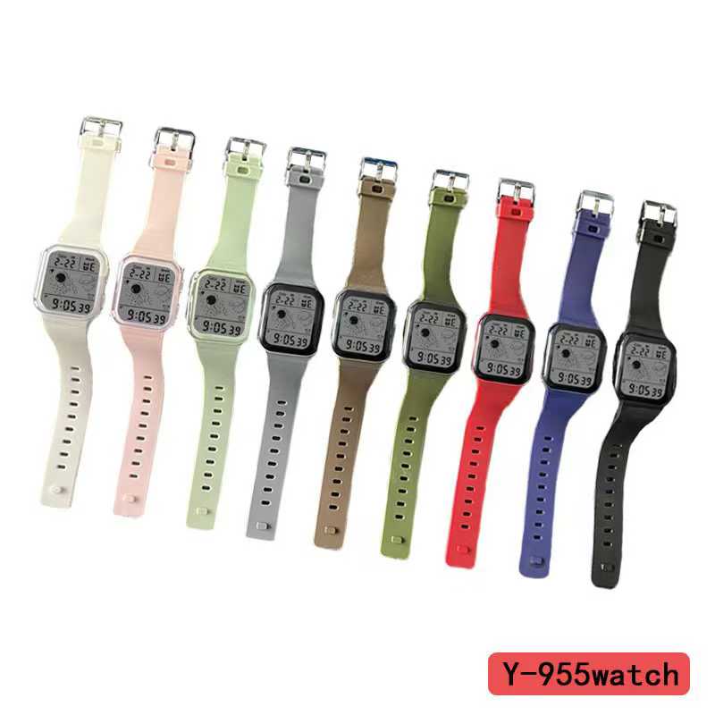 YITONG foreign Trade sports electronic Watch, primary and secondary school boys' sports watch, outdoor sports waterproof electronic watch, Boys' Y-955 square new style student trendy boys' art electronic watch, waterproof sports Specification image