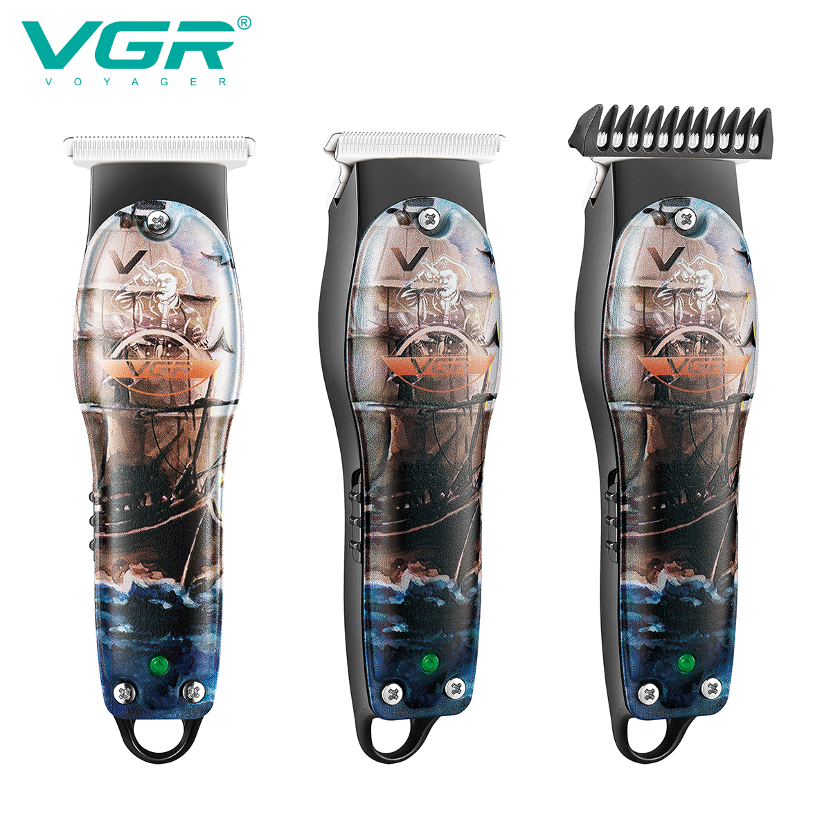 VGR953 Graffiti Hair Clipper, personalized engraved oil-tipped electric clipper, compact electric professional electric clipper Item Picture