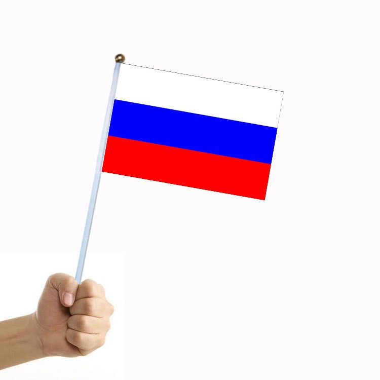 Factory direct sales wholesale price: No. 8 14*21cm Russian hand-held flag. Custom-made flags of various specifications from all over the world pic 1