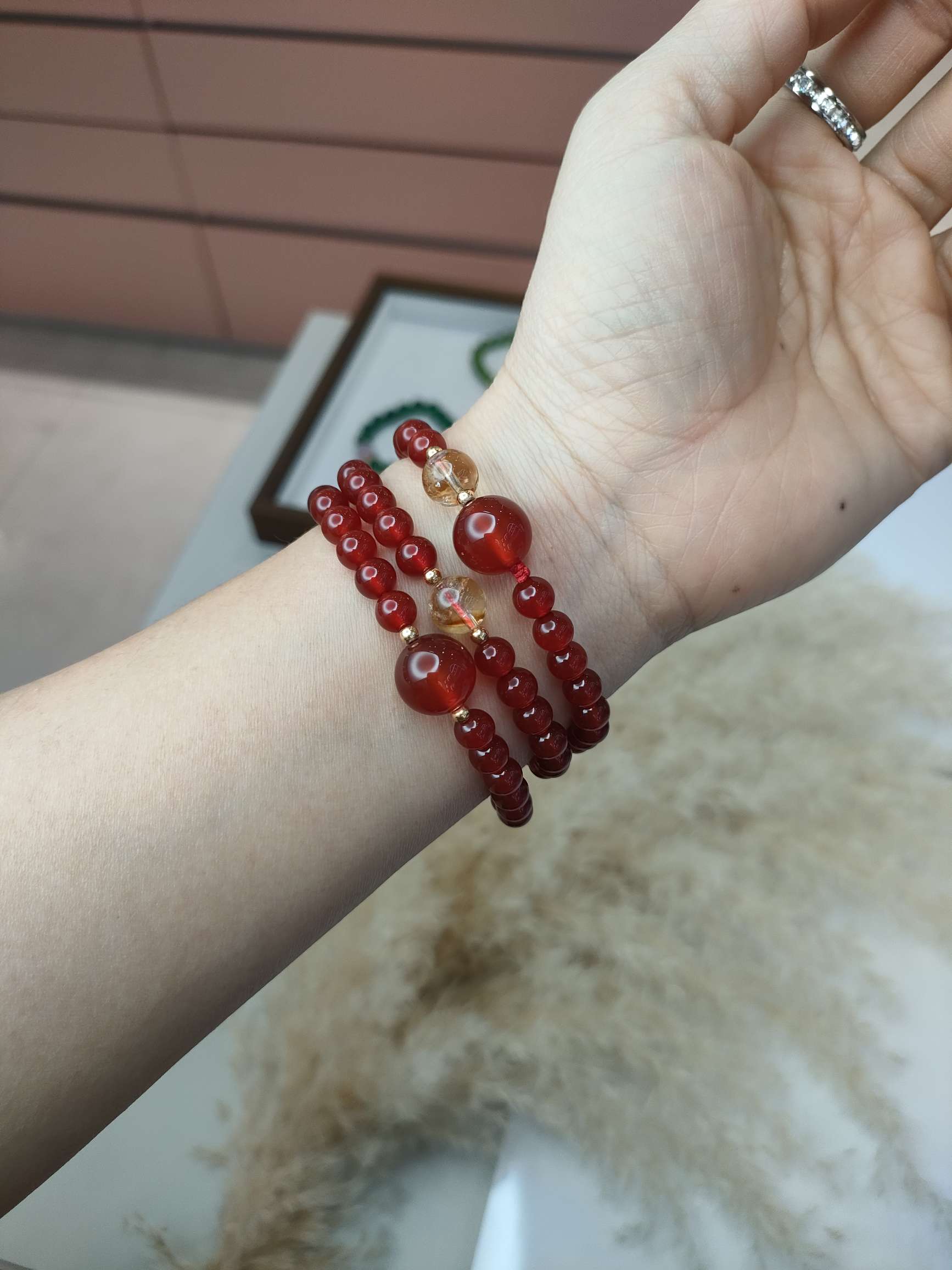 2026新款红玛瑙天然石黄塔晶手链沙金手串新春必备增强自信提升灵性增运详情图7