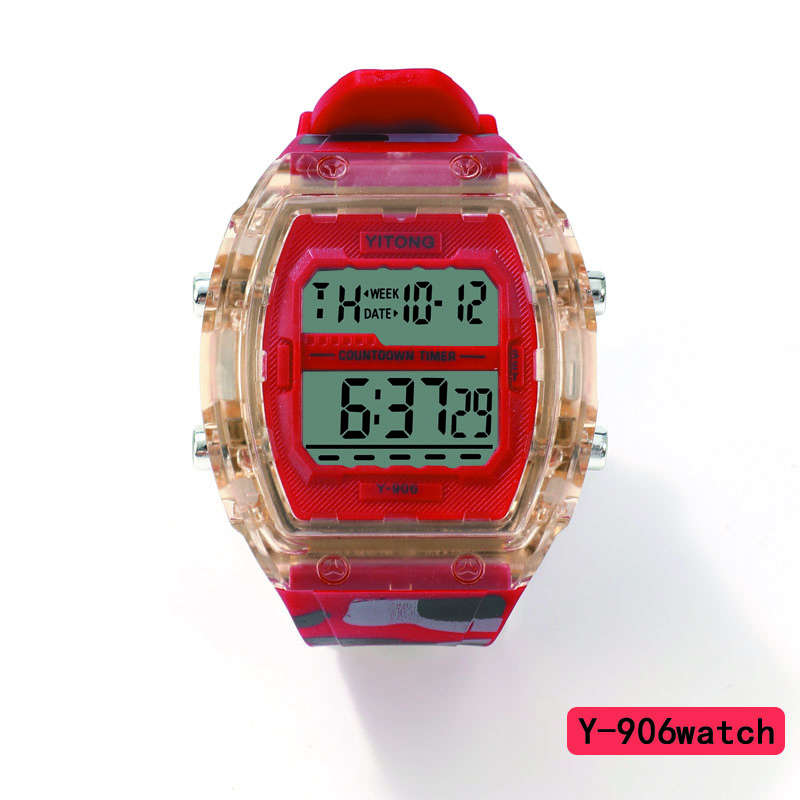 The YITONG basic electronic watch from YITONG is cost-effective, durable and worry-free. It is specially designed for students to wear in class and daily life. The Y-906 basic electronic watch is a square camouflage waterproof luminous sports watch for both men and women, and is a trend Item Picture