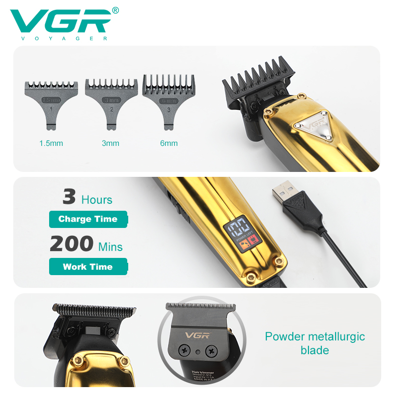 VGR912 Cross-border Hair Clipper, oil head, electric clipper, metal electric, professional retro shaving, engraved and notched electric clipper Application Scenario