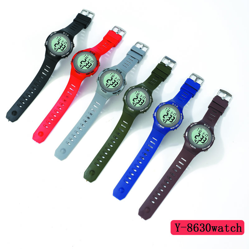The YITONG basic electronic watch from YITONG is cost-effective, durable and worry-free. It is specially designed for students to wear in class and daily life. The Y-8630 basic electronic watch is a round, colorful, waterproof and luminous sports watch for both men and women. It is a trend Specification image
