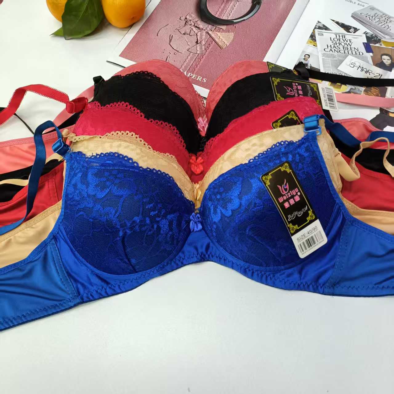 Model 191# for export to the Middle East and Africa, large-sized women's sports bra with lifting, gathering, comfort and steel rims, QNI Specification drawing