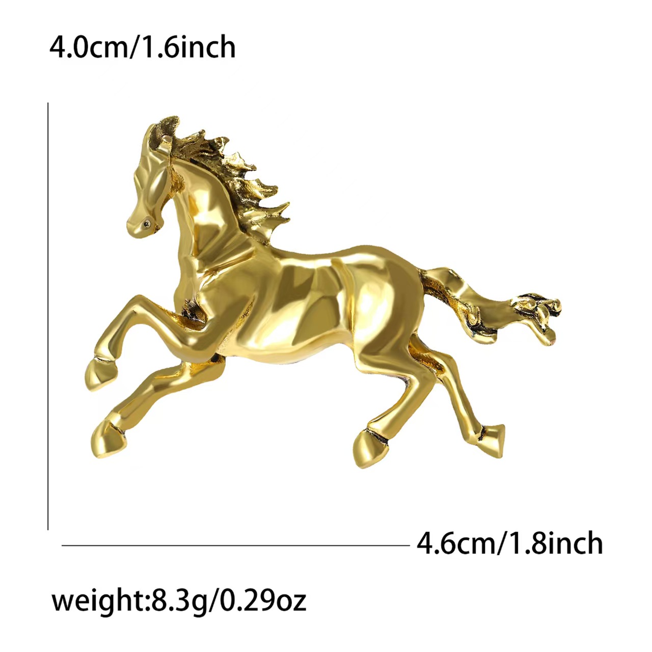 Simple, elegant and playful alloy enamel horse brooch, fashionable men's suit coat brooch accessory pin Specification image
