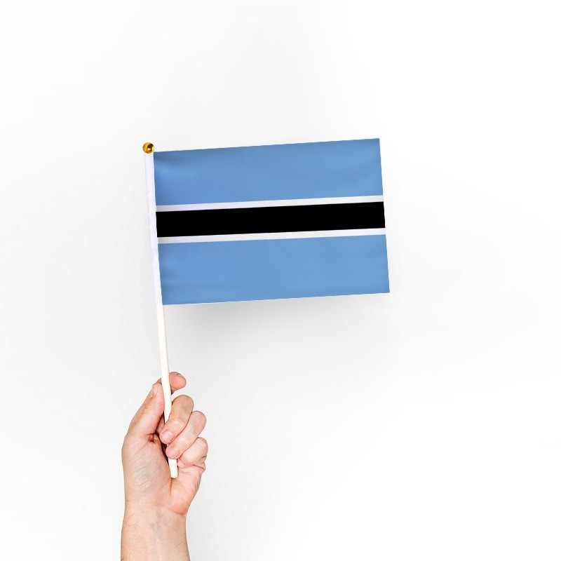 Factory direct sales wholesale price: No. 8 14*21cm Botswana hand-held flag, various specifications of flags from all over the world, custom-made flags pic 1