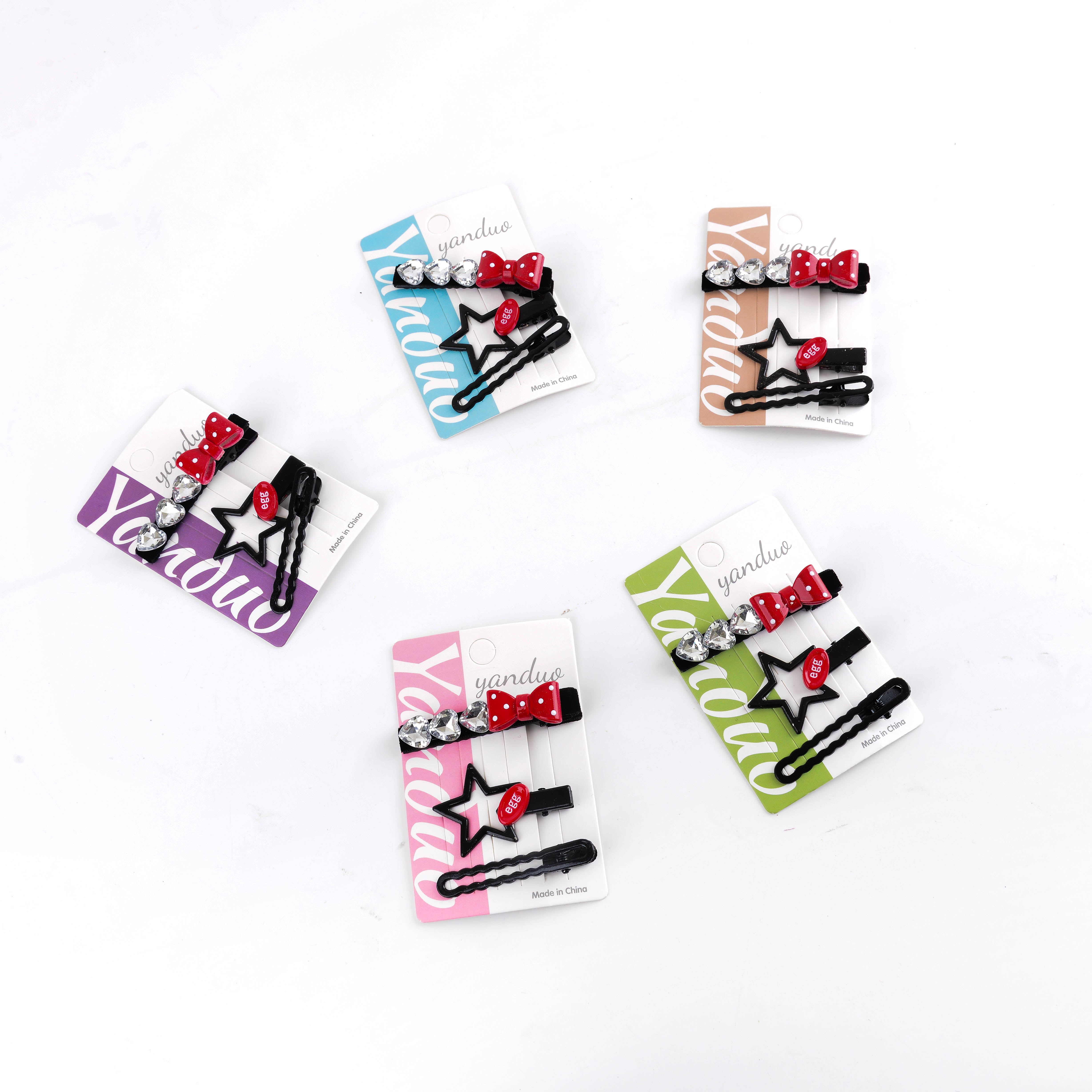 New sweet and cute girl children's hair clip set, cartoon and adorable bangs clip, side clip, acrylic hair clip and hair accessory