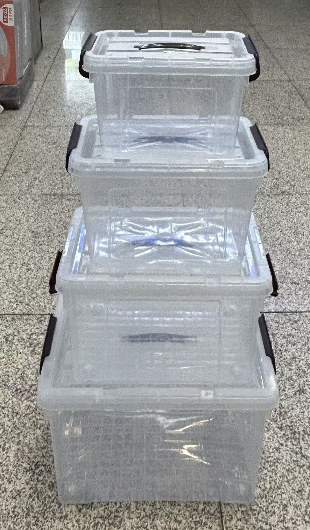 Multi-functional transparent plastic storage box, underbed clothes, fabric storage box, trunk storage box, household storage supplies, underbed storage box, transparent storage and organization box details Picture