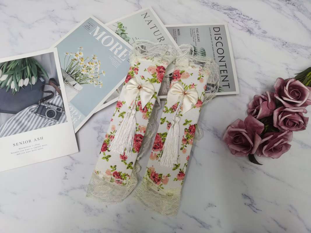 Pastoral floral refrigerator handle gloves, European-style refrigerator dust-proof and anti-static home door handle gloves, creative double-door refrigerator covers details Picture