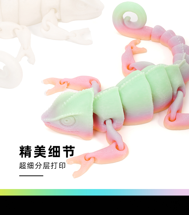  爆款3D打印龙变色龙全身关节可动仿真宠物蜥蜴模型玩具详情5