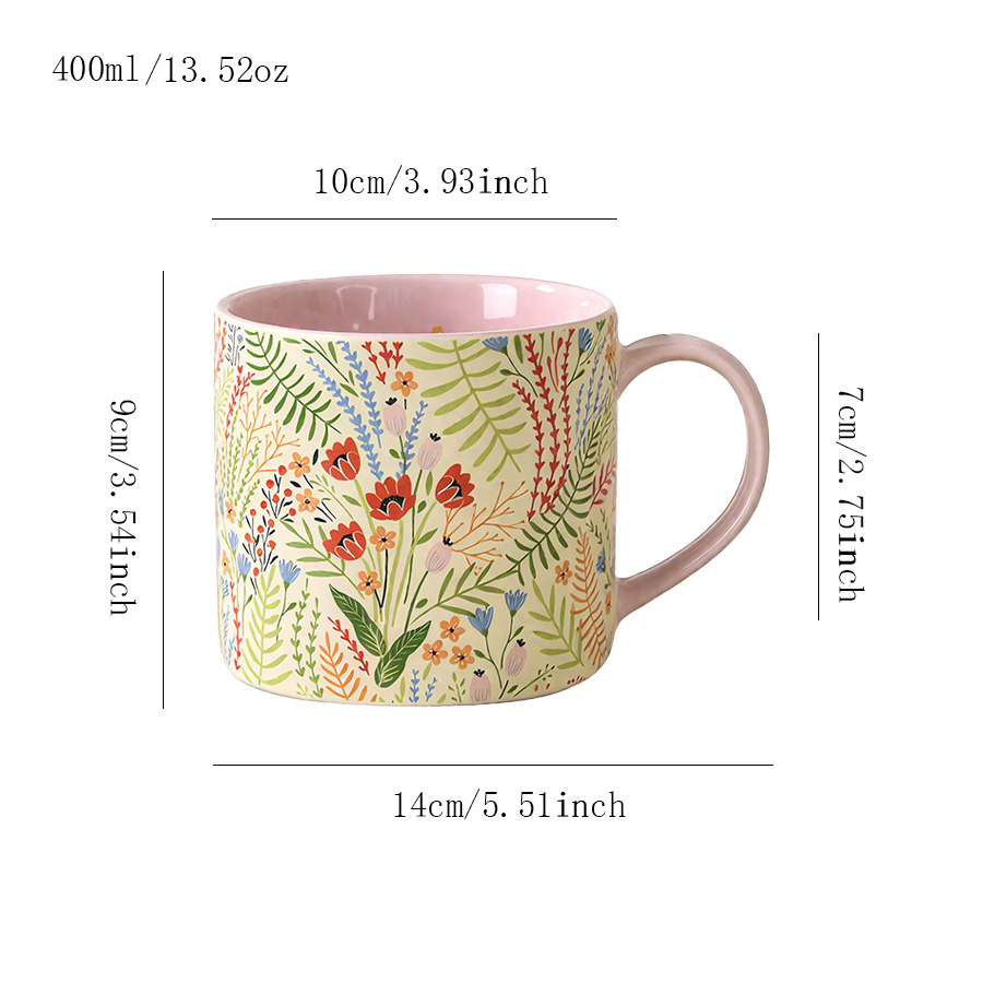 花卉图案花卉杯陶瓷马克杯陶瓷茶具多款陶瓷杯子创意咖啡水杯