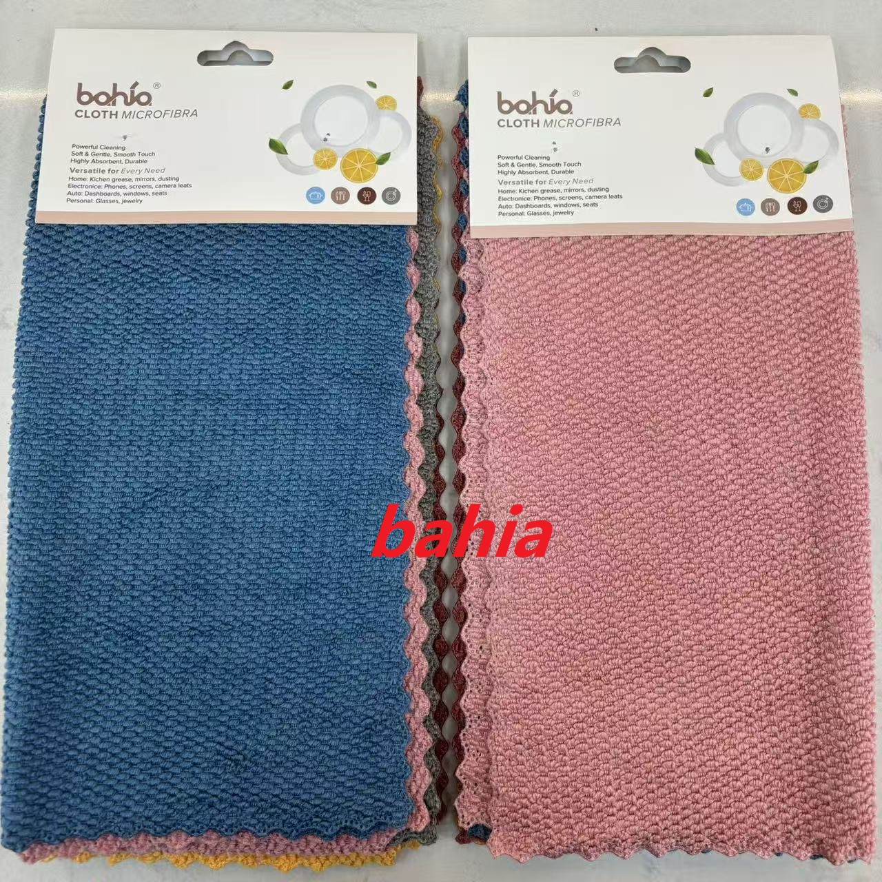 bahia 30*30cm花边素色抹布 厨房洗碗巾 去污百洁布 餐具清洁巾