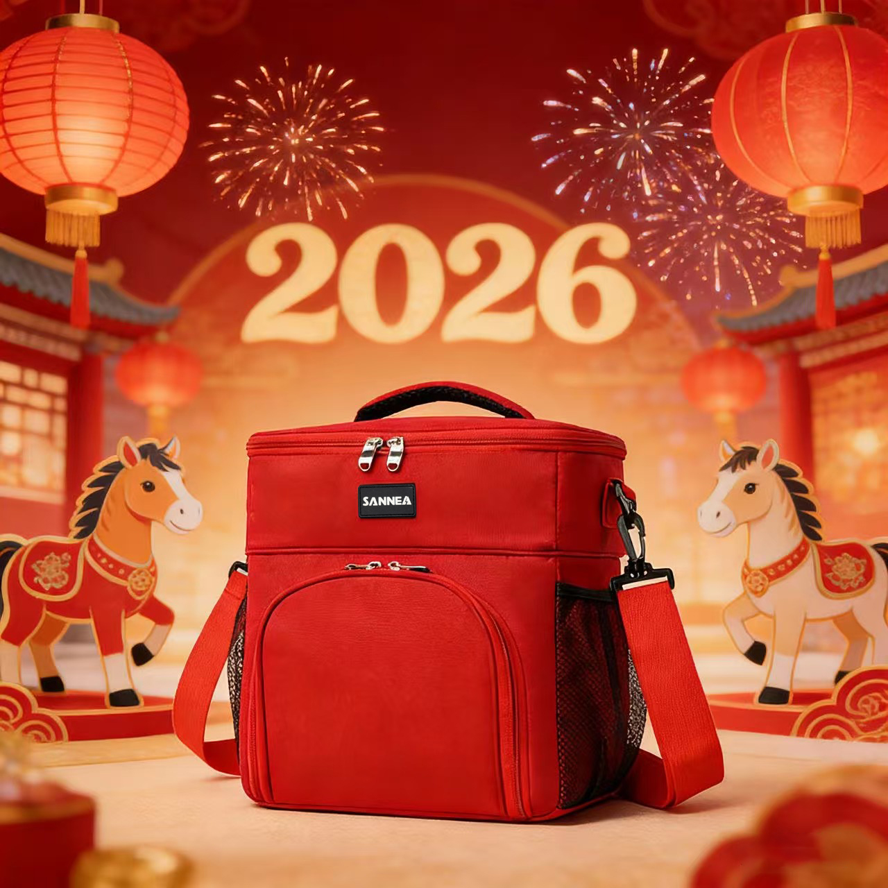 三能双层保温袋大容量户外野餐包上班带饭午餐包储奶加厚冰包详情1