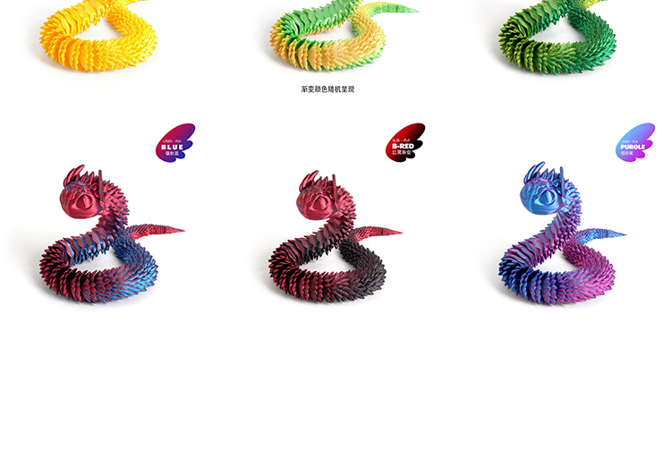 3d打印蝰蛇无牙蛇玩具工艺品摆件礼物网红创意手办摆件跨境爆款IY详情9