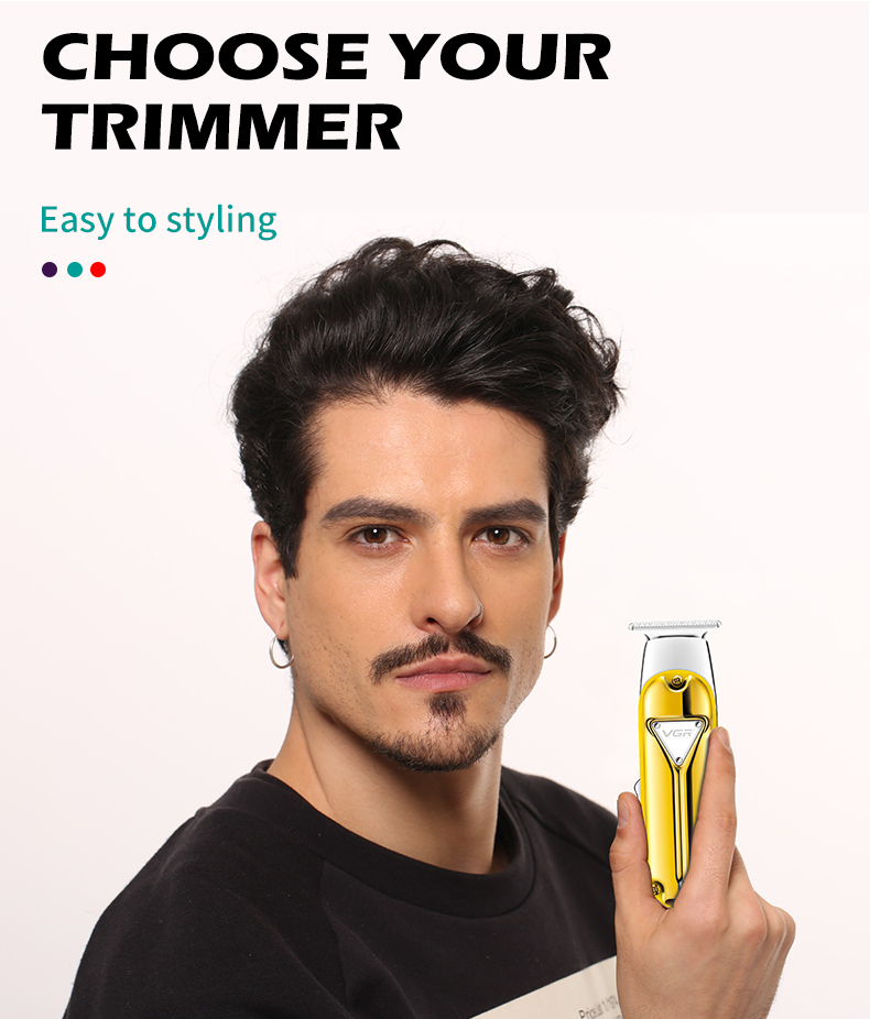 VGR967 Cross-border Professional metal small clipper with base Hair clipper for men, retro style pic 2