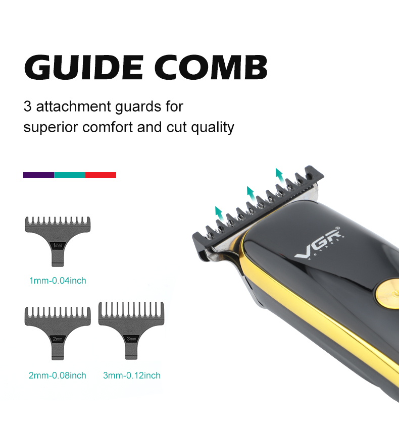 VGR966跨境外贸充电式液晶数显理发器男士家用油头雕刻推白电推剪详情5