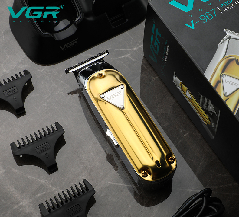VGR967 Cross-border Professional metal small clipper with base Hair clipper for men, retro style pic 9