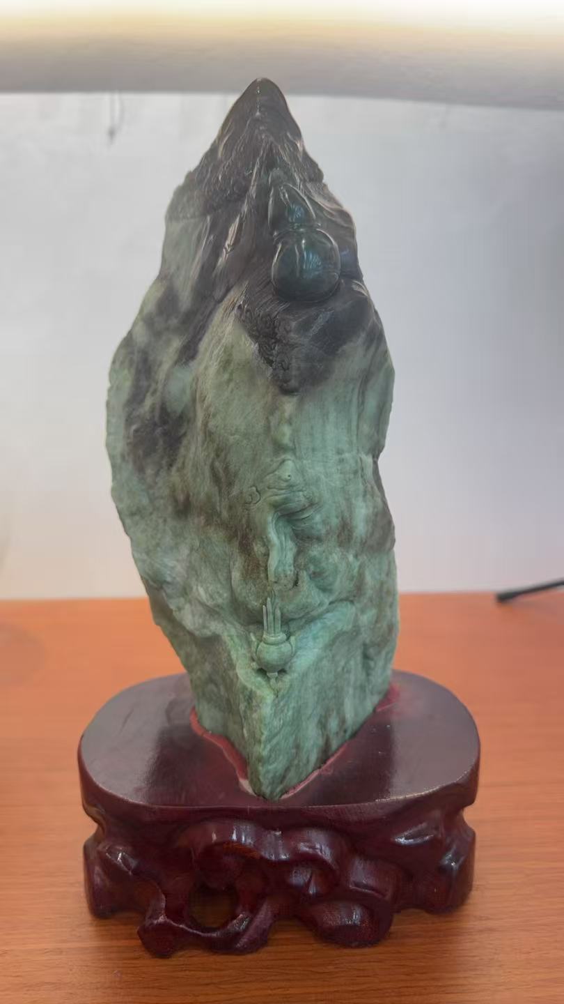 Dushan jade belt certificate, jade handicrafts, jade vintage jade ornaments, gifts, furniture, office mood and atmosphere display items Specification image