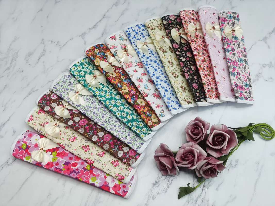 Pastoral flower fabric double-opening double door refrigerator door handle gloves double door handle gloves handrail cover anti-static thickened Item Picture