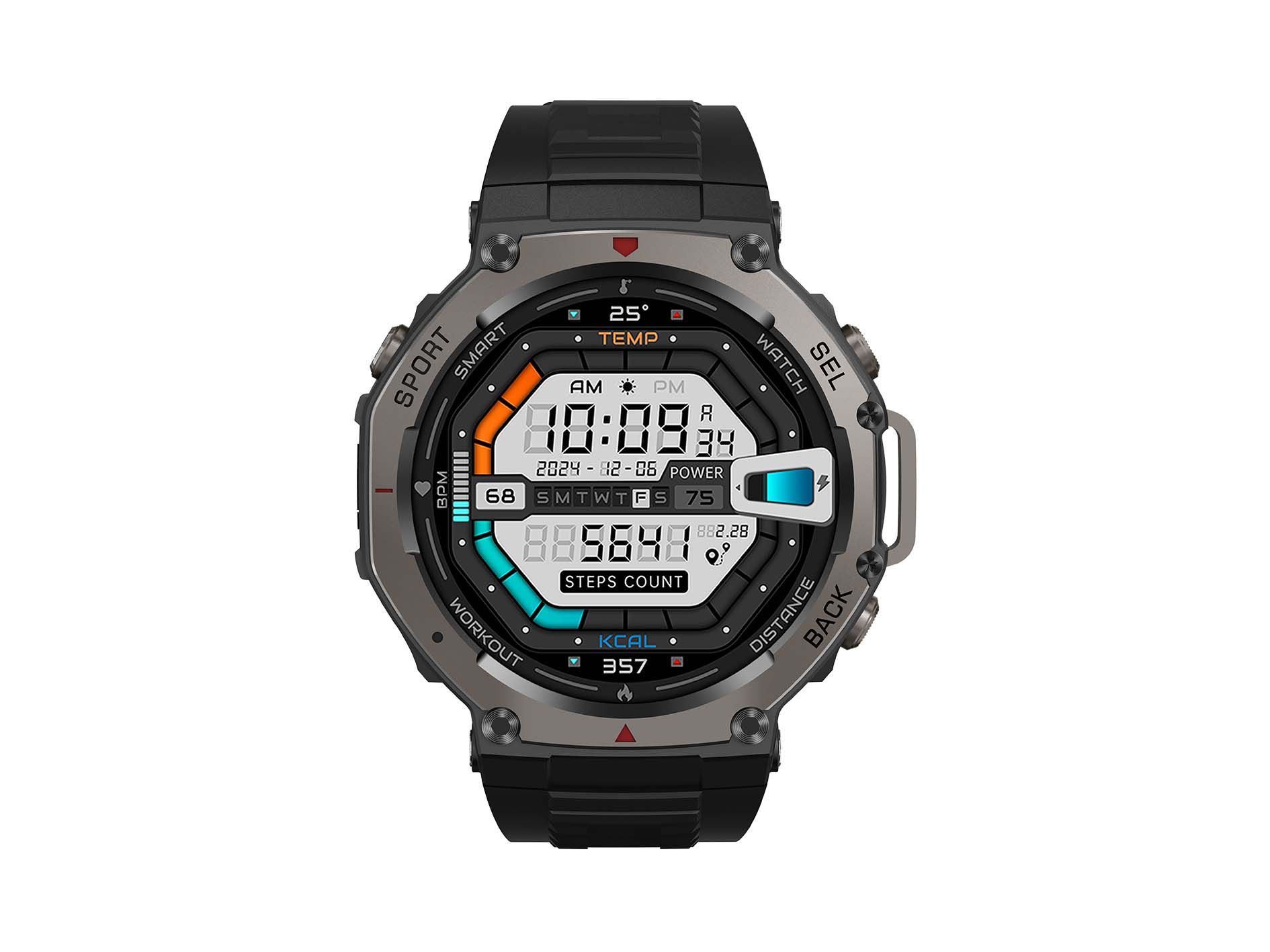 The GPS smartwatch DM58 features multi-functional heart rate, blood oxygen, sleep, altitude and air pressure detection. It is water-resistant to 30 meters and can be used for swimming. It has a sports track and is suitable for mountain climbing and outdoor activities. It is compatible with Android and Apple smart Bluetooth call watches