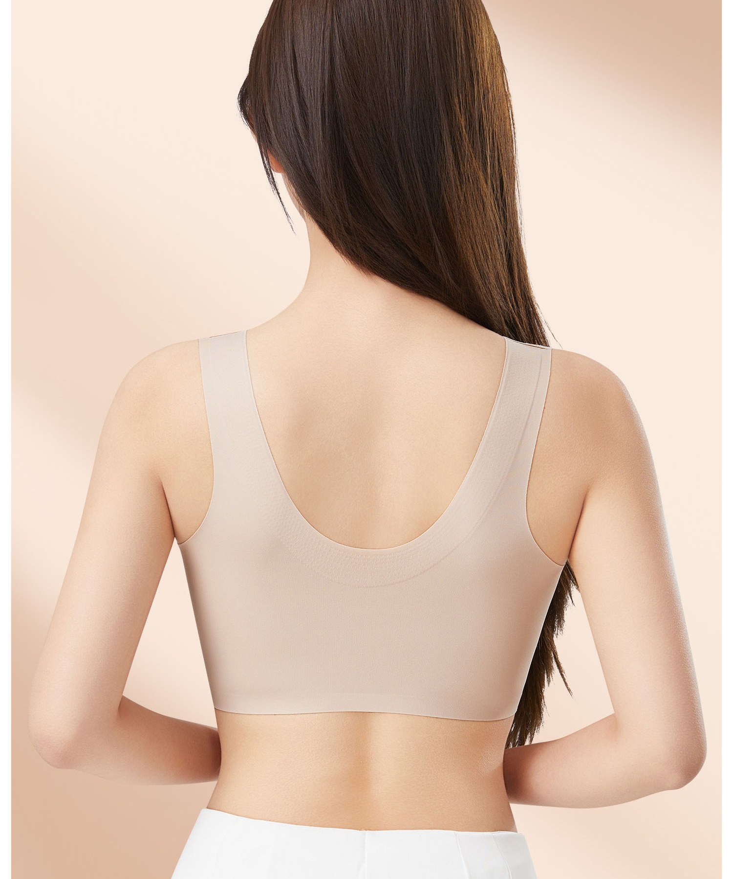 The portable front buckle of the mom's underwear solves the problem of not being able to fasten it with the reverse hand. It is a thin, comfortable and fixed vest bra without a trace Specification image
