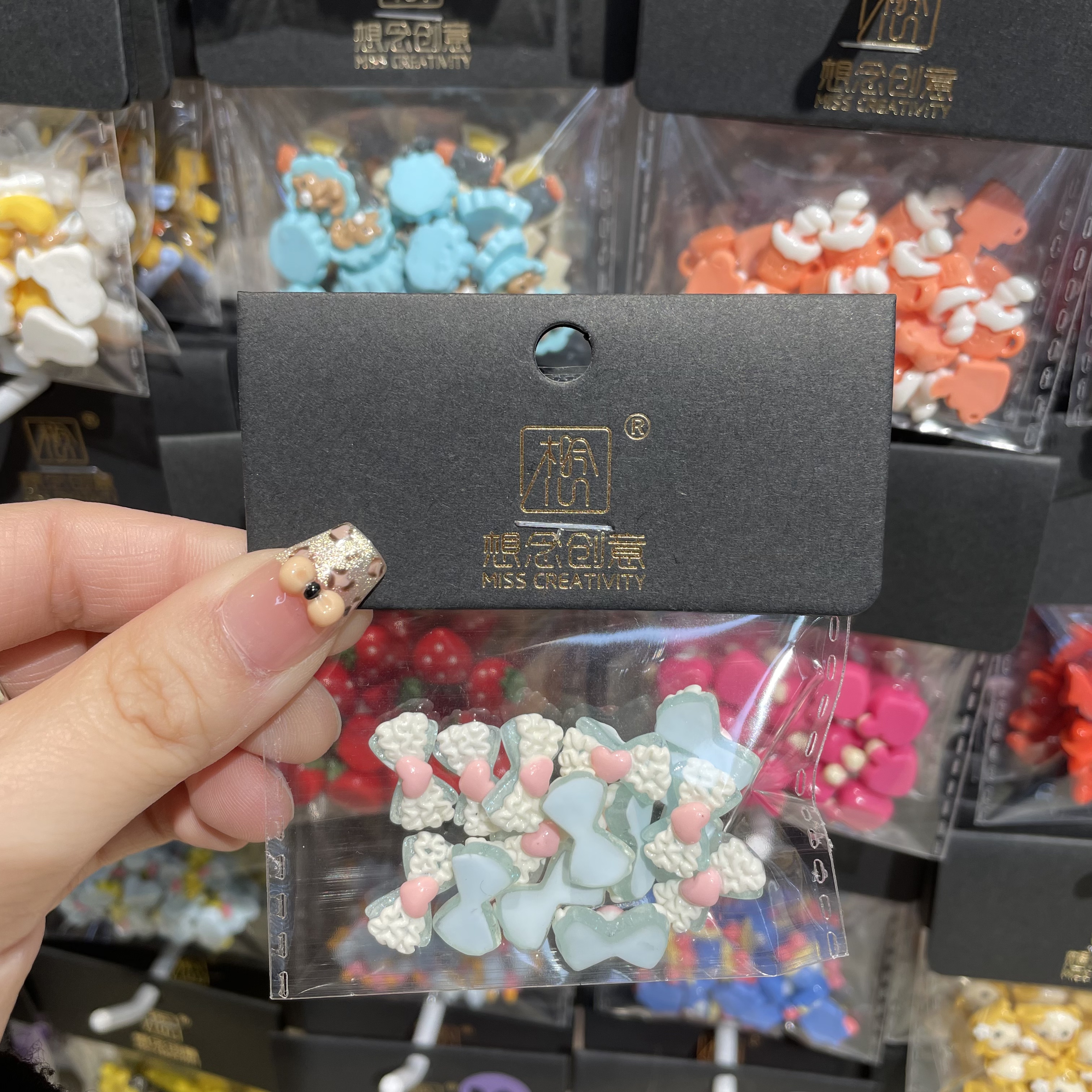 想念创意透闪蓝色褶皱蝴蝶结^创意潮流DIY套装^