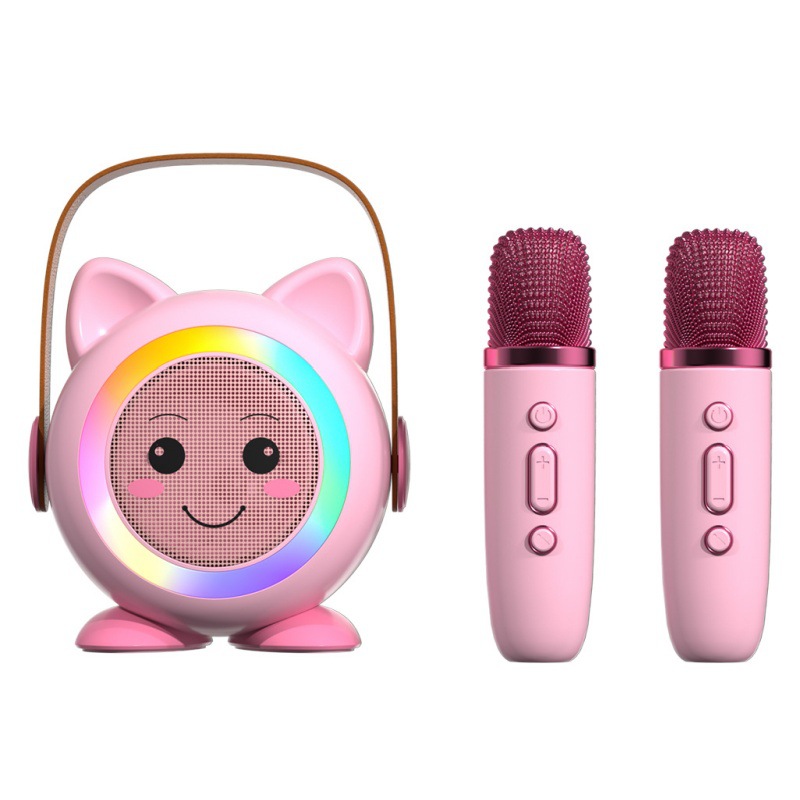 Wireless Bluetooth speaker, outdoor KTV audio system, home KTV wireless handheld dual-microphone mini audio system, small speaker Specification image