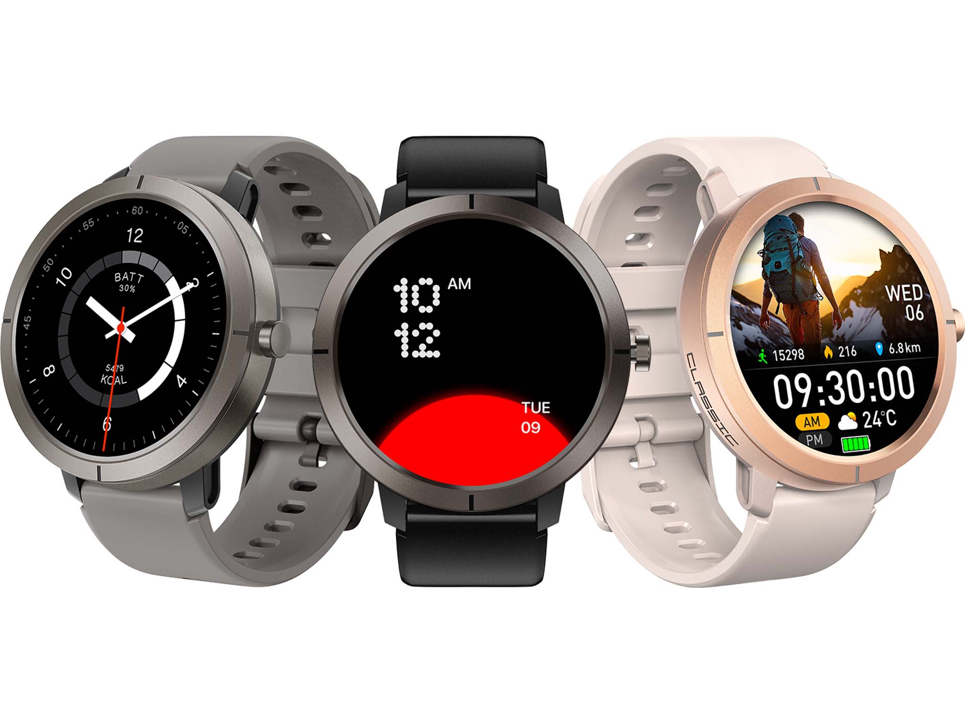 The GPS smartwatch DM76 features multi-functional heart rate, blood oxygen, sleep, altitude and air pressure detection. It is water-resistant to 30 meters and can be used for swimming. It has a sports track and is suitable for mountain climbing and outdoor activities. It is compatible with Android and Apple smart Bluetooth call watches Application Scenario