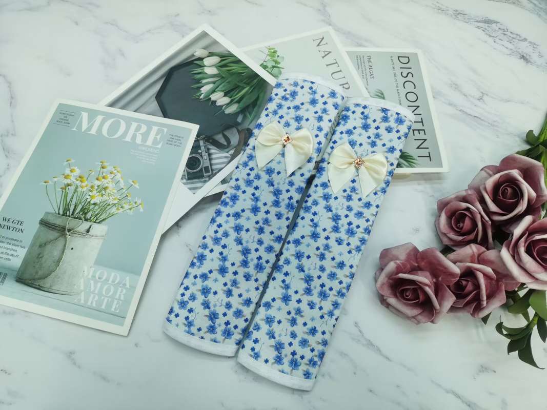 Pastoral flower fabric double-opening double door refrigerator door handle gloves double door handle gloves handrail cover anti-static thickened Specification image
