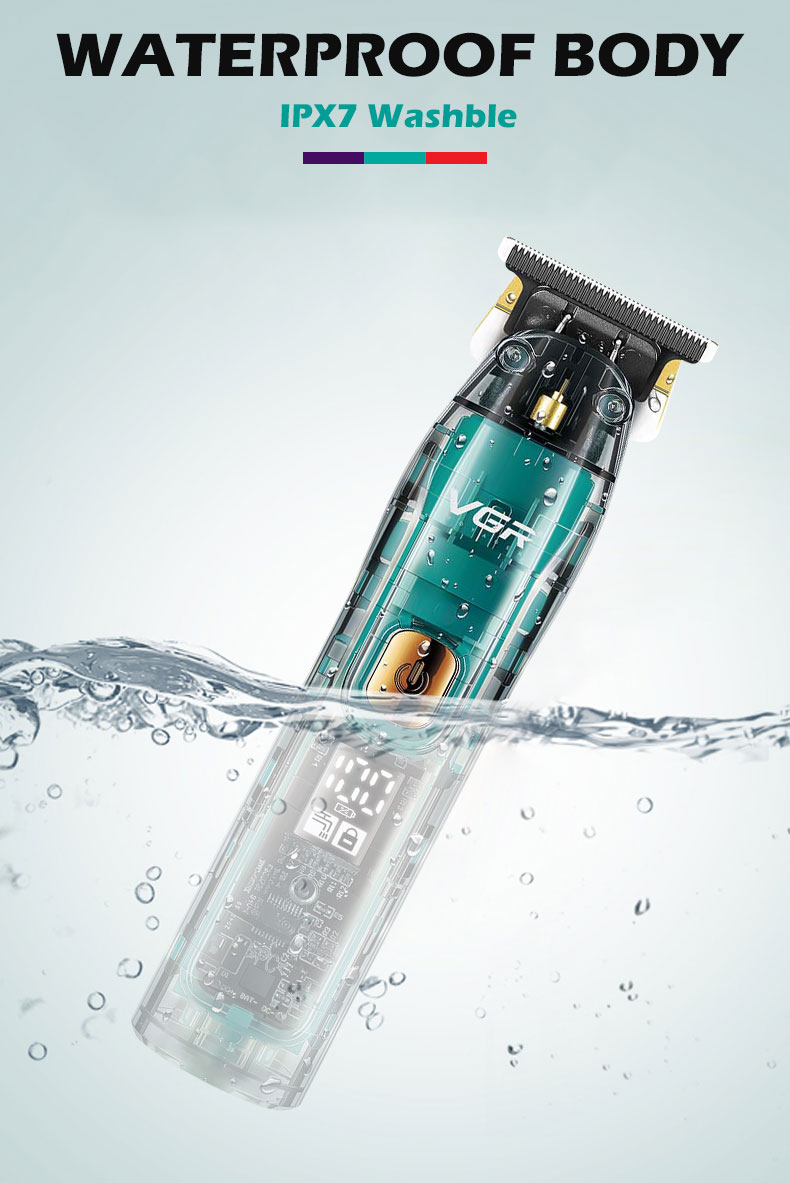 VGR961 Wholesale LCD digital display transparent hair salon professional oil hair electric shaver, hair clipper, electric clipper pic 4