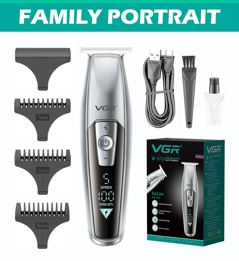 VGR970跨境外贸男士专用液晶显示家用大功率推子油头雕刻理发器详情9
