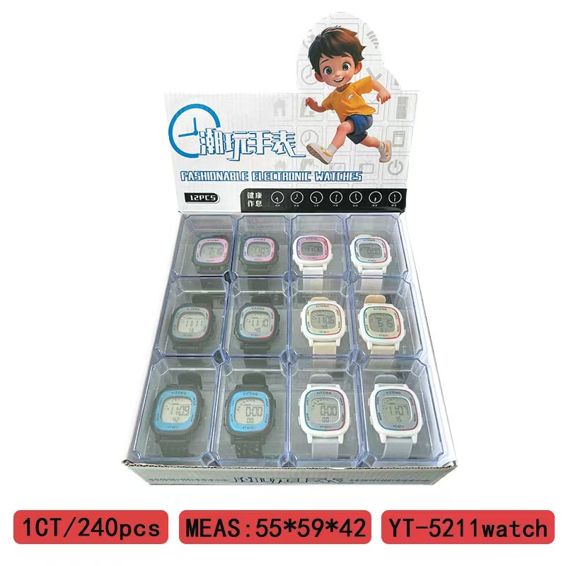 YITONG's basic electronic watch is cost-effective and durable. It is specially designed for students to wear in class and daily life. The YT-5211 basic electronic watch is a square, colorful, waterproof and luminous sports watch for both men and women. It is a trendy choice Application Scenario