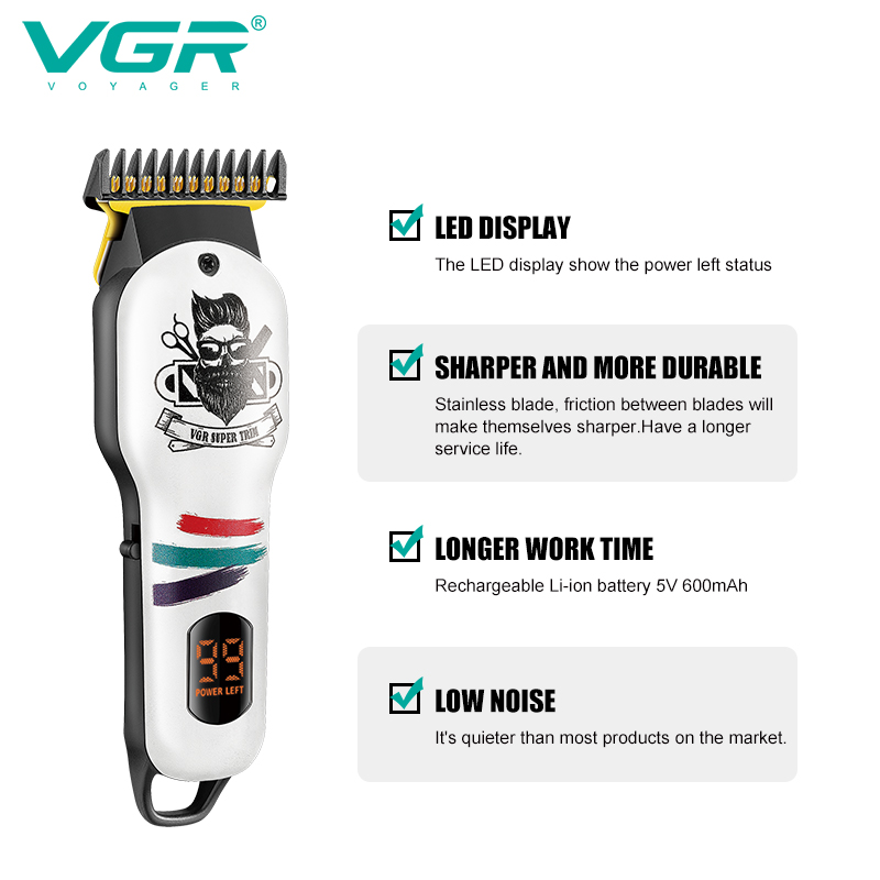 VGR971 Household hair clipper, professional hair cutting beauty clipper, hair salon special graffiti hair clipper details Picture