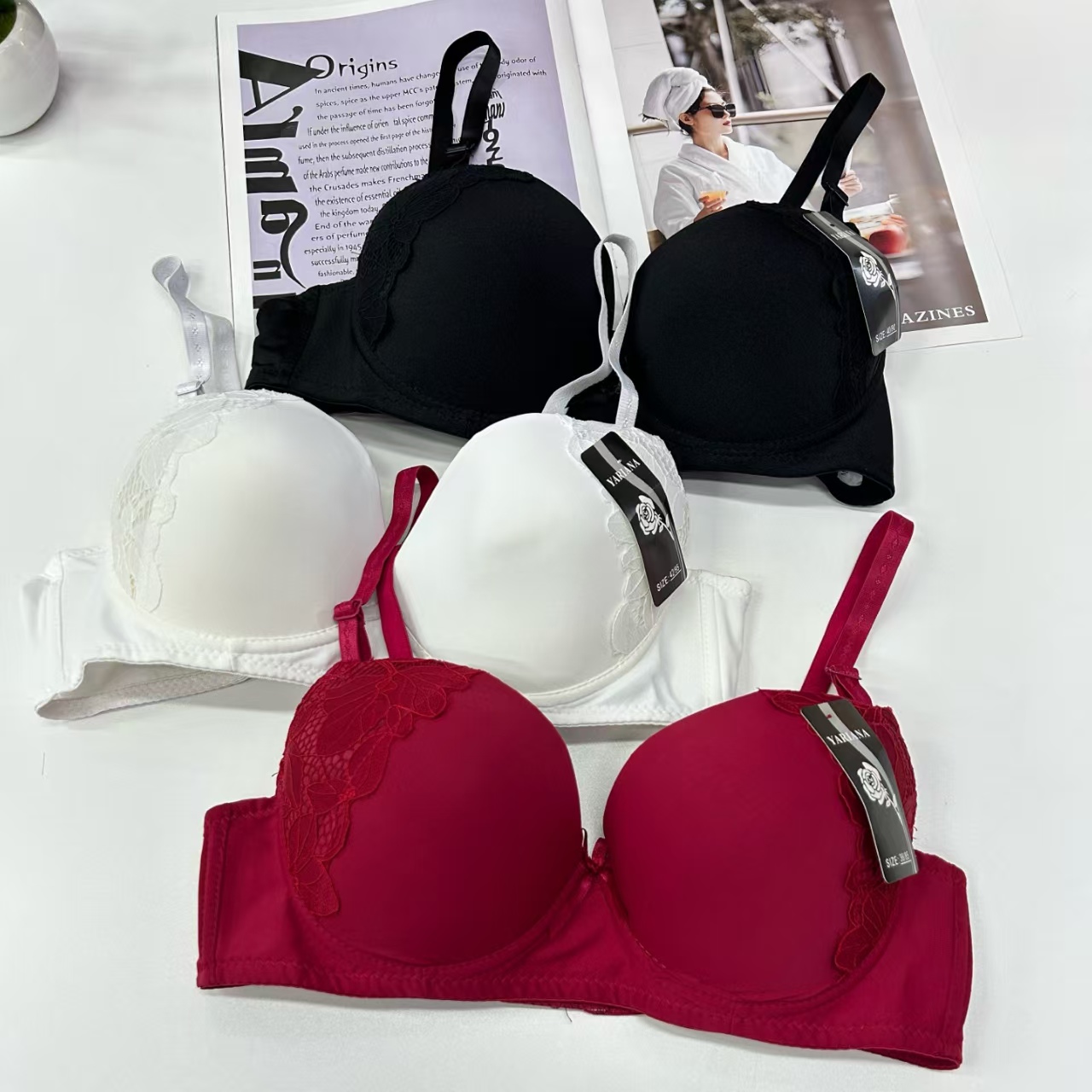 2701# Export to the Middle East and Africa in stock Sexy women's bras, lift and gather comfortable and breathable sports bras for women, QNI details Picture