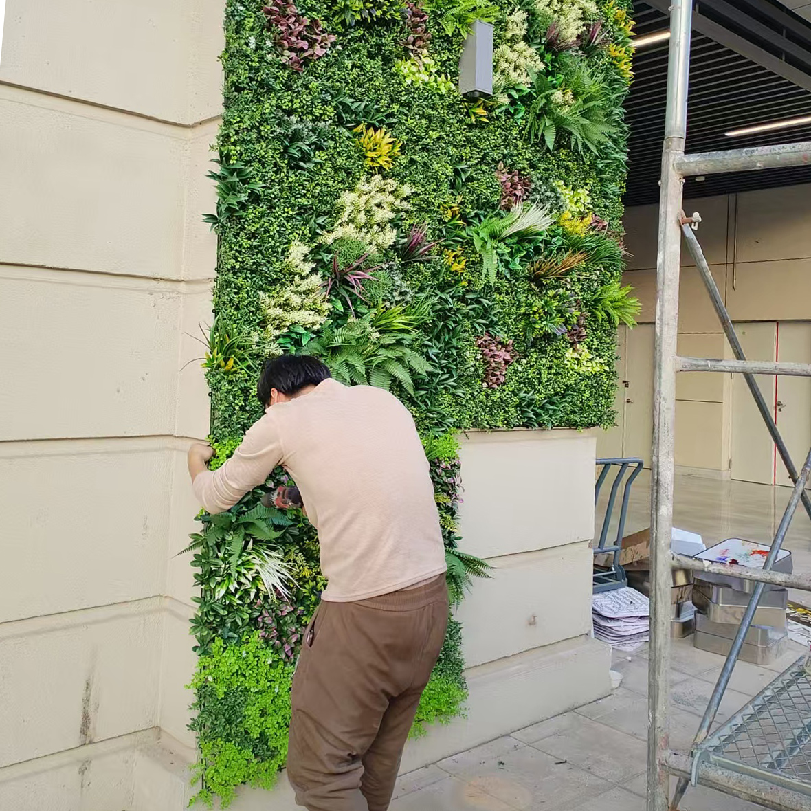 Artificial plant wall landscaping decoration, artificial turf, artificial flower wall, company, shopping mall image wall, partition background, green plant wall, anti-realistic flower arrangement, succulent, artificial flower micro-landscape, handcrafted moss wholesale, artificial flower decoration, artificial green plants