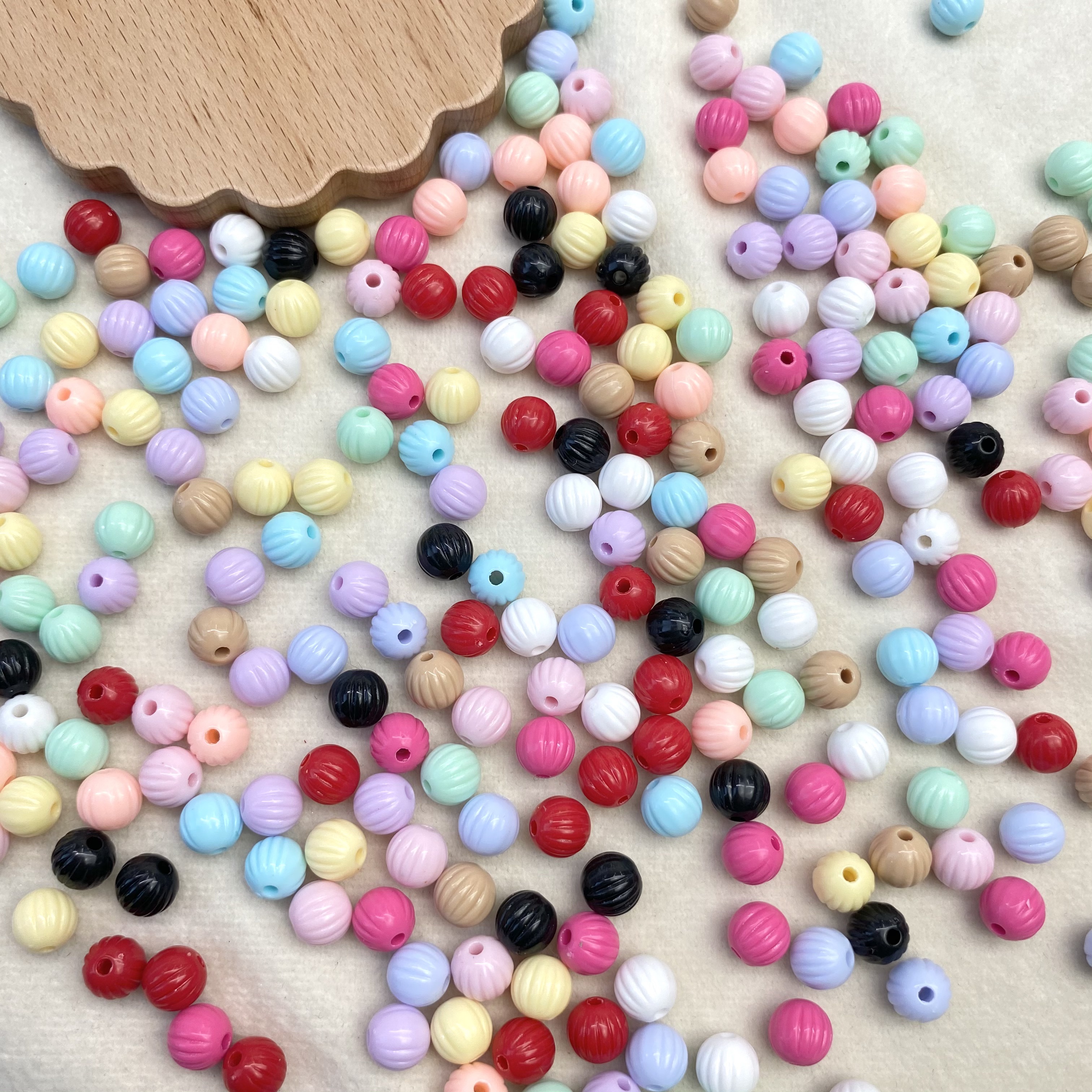 Acrylic ab color-coated 8/10mm pumpkin beads diy/ Mobile phone chain keychain bag hanging decorative accessory material loose beads Specification image