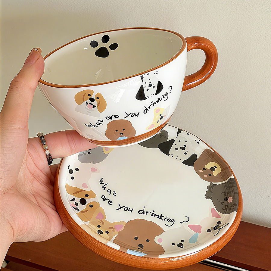 陶瓷餐具套装/餐具/陶瓷碗盘/北欧手柄盘/碗盘礼盒产品图