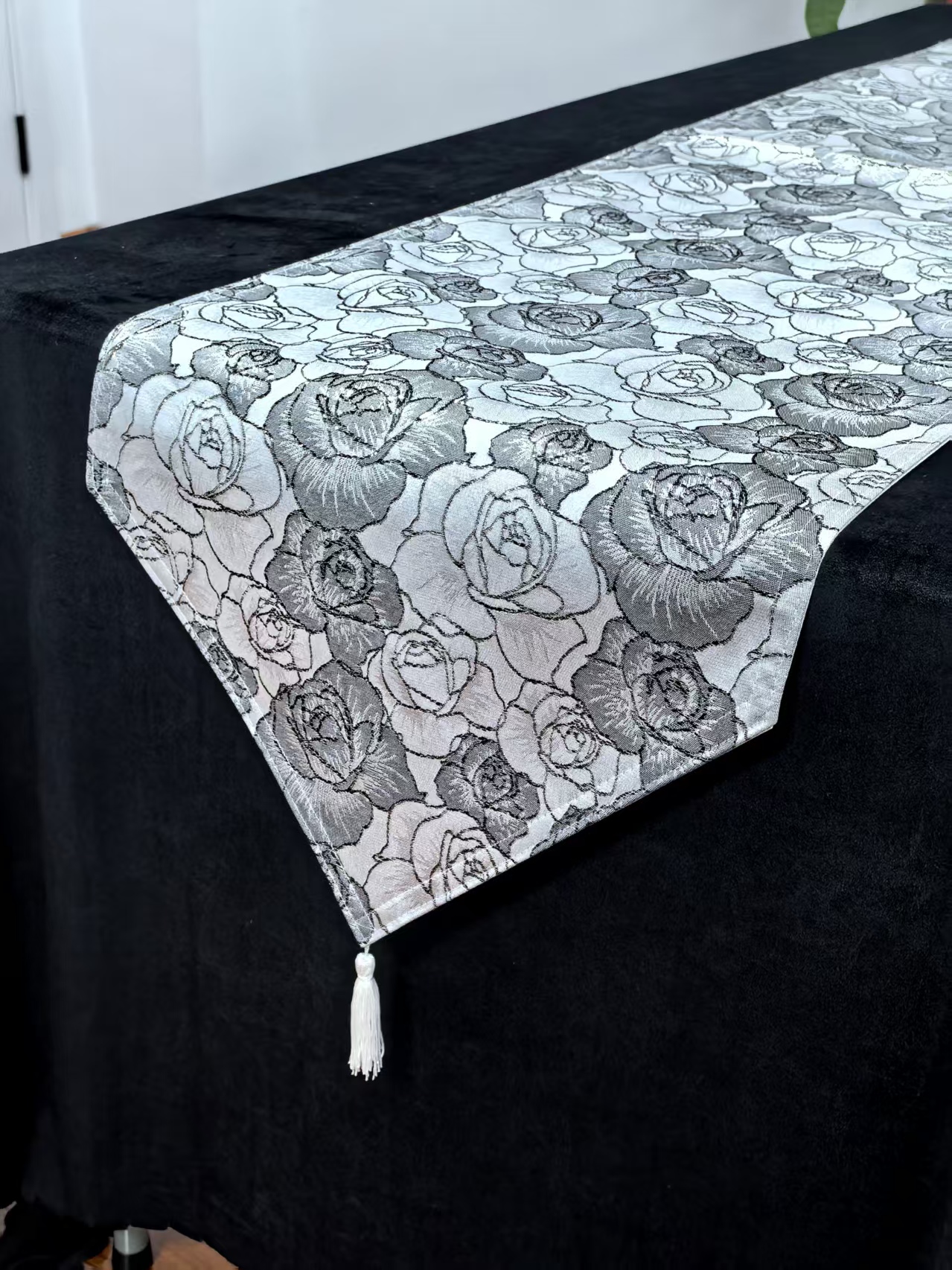 复活节花卉图案刺绣茶席桌旗茶盘垫桌布装饰品家居用品