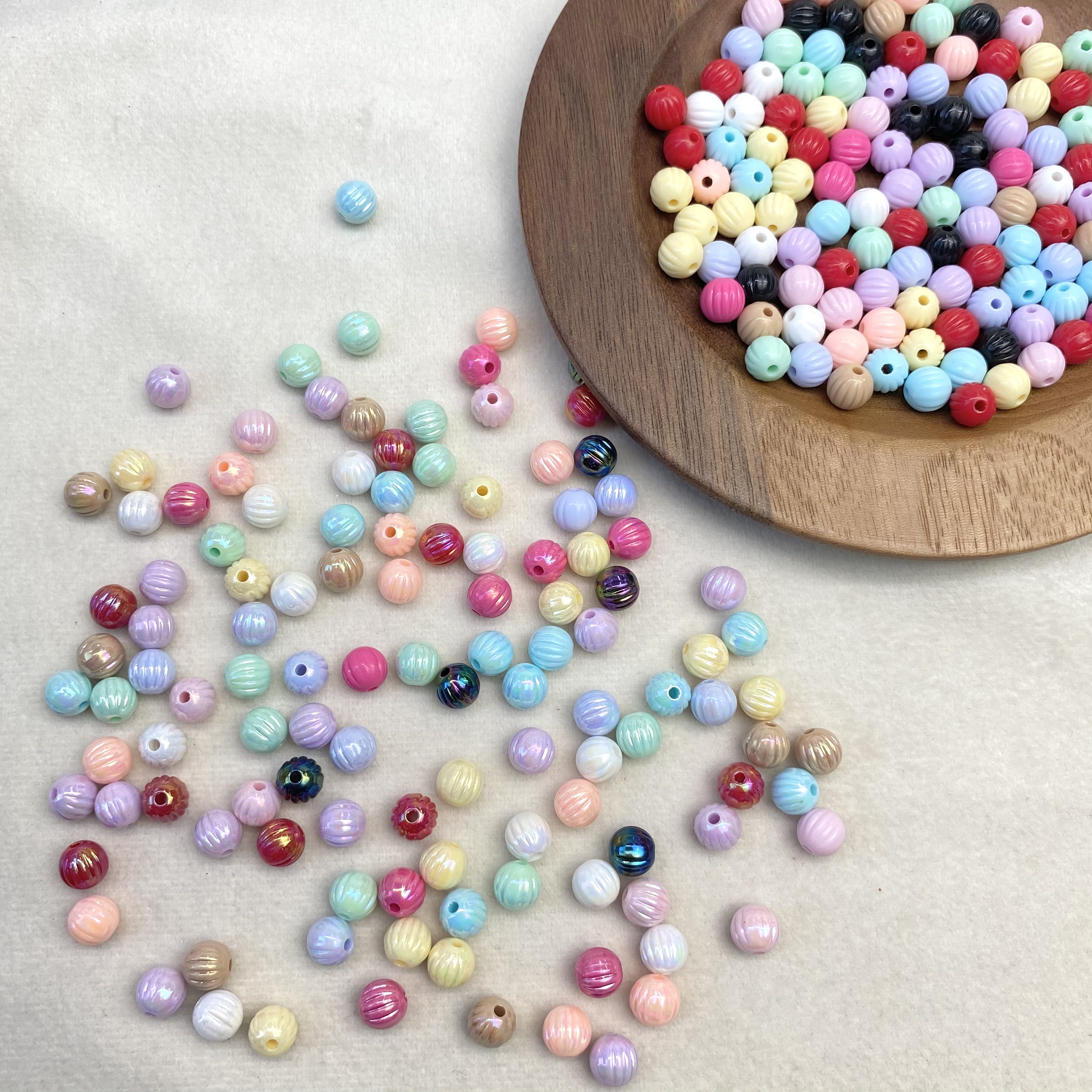 Acrylic ab color-coated 8/10mm pumpkin beads diy/ Mobile phone chain keychain bag hanging decorative accessory material loose beads Application Scenario
